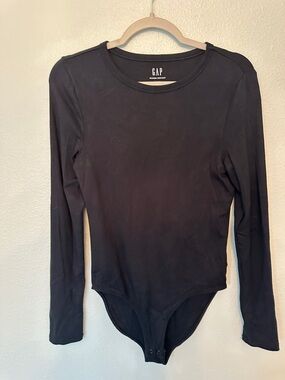 EUC GAP Black Long Sleeve Modern Bodysuit, medium tall